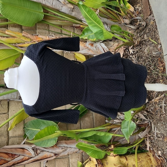 Vintage Betsey Johnson Peplum Pencil Dress black small - Picture 5 of 11